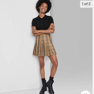 Woven A-Line high waisted tennis skirt